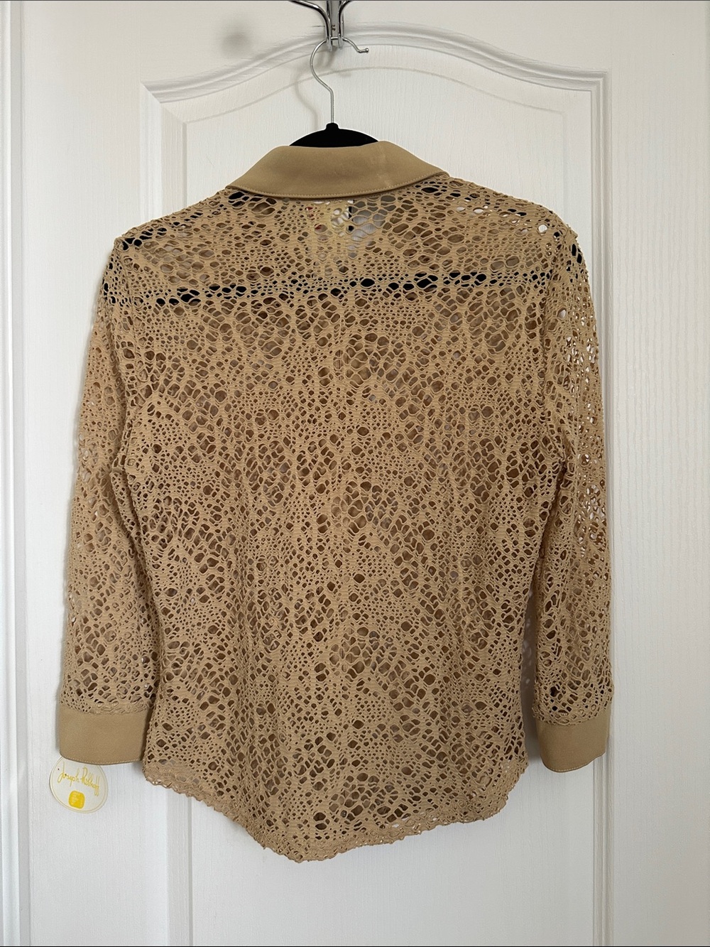 Joseph Ribkoff Tan lace Zip-Front Jacket - Picture 4 of 6